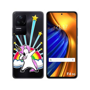 Funda Silicona Transparente Para Xiaomi Poco F4 5g Diseño Unicornio Dibujos