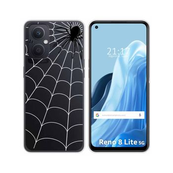 Funda Silicona Transparente Para Oppo Reno 8 Lite 5g Diseño Araña Dibujos