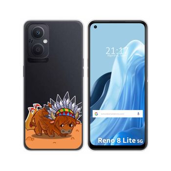 Funda Silicona Transparente Para Oppo Reno 8 Lite 5g Diseño Bufalo Dibujos