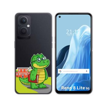 Funda Silicona Transparente Para Oppo Reno 8 Lite 5g Diseño Coco Dibujos