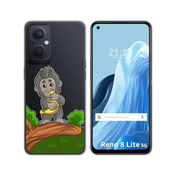 Funda Silicona Transparente Para Oppo Reno 8 Lite 5g Diseño Mono Dibujos