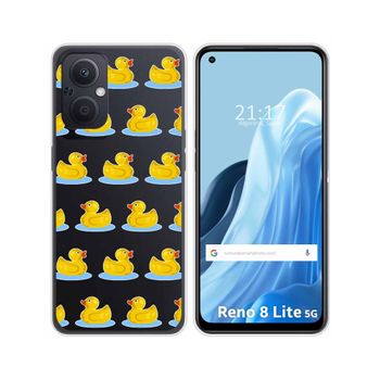 Funda Silicona Transparente Para Oppo Reno 8 Lite 5g Diseño Pato Dibujos