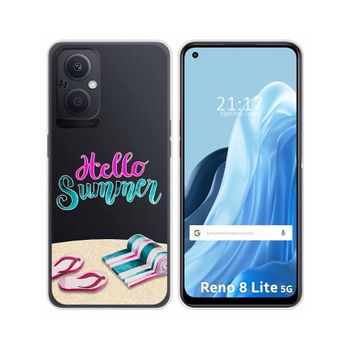 Funda Silicona Transparente Para Oppo Reno 8 Lite 5g Diseño Summer Dibujos