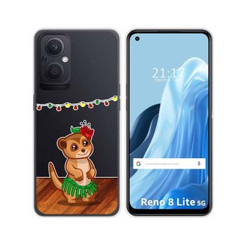 Funda Silicona Transparente Para Oppo Reno 8 Lite 5g Diseño Suricata Dibujos