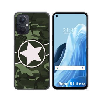 Funda Silicona Para Oppo Reno 8 Lite 5g Diseño Camuflaje 01 Dibujos