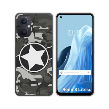 Funda Silicona Para Oppo Reno 8 Lite 5g Diseño Camuflaje 02 Dibujos