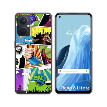 Funda Silicona Para Oppo Reno 8 Lite 5g Diseño Comic Dibujos