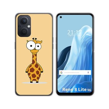 Funda Silicona Para Oppo Reno 8 Lite 5g Diseño Jirafa Dibujos