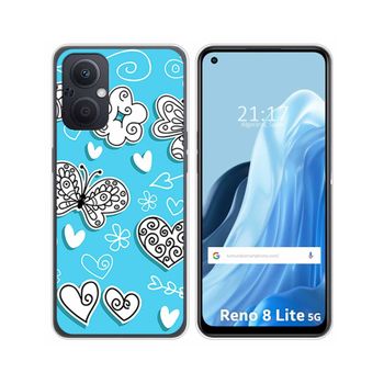 Funda Silicona Para Oppo Reno 8 Lite 5g Diseño Mariposas Dibujos