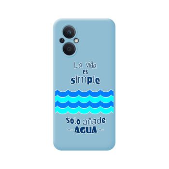 Funda Silicona Líquida Azul Para Oppo Reno 8 Lite 5g Diseño Agua Dibujos