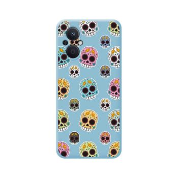 Funda Silicona Líquida Azul Para Oppo Reno 8 Lite 5g Diseño Catrina Dibujos