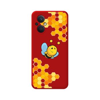 Funda Silicona Líquida Roja Para Oppo Reno 8 Lite 5g Diseño Abeja Dibujos