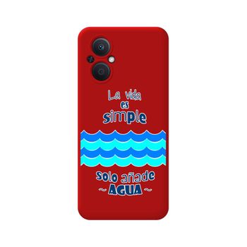 Funda Silicona Líquida Roja Para Oppo Reno 8 Lite 5g Diseño Agua Dibujos