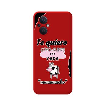 Funda Silicona Líquida Roja Para Oppo Reno 8 Lite 5g Diseño Vaca Dibujos