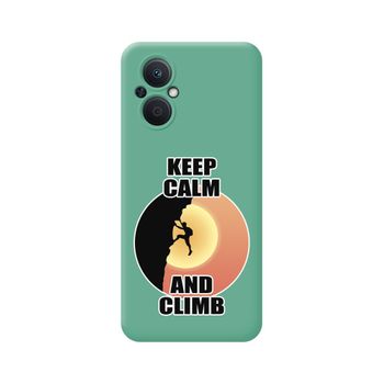 Funda Silicona Líquida Verde Para Oppo Reno 8 Lite 5g Diseño Hombre Escalada Dibujos