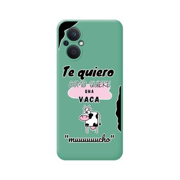 Funda Silicona Líquida Verde Para Oppo Reno 8 Lite 5g Diseño Vaca Dibujos