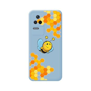 Funda Silicona Líquida Azul Para Xiaomi Poco F4 5g Diseño Abeja Dibujos