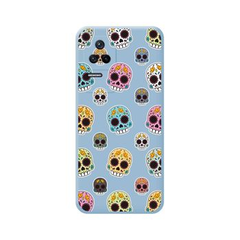 Funda Silicona Líquida Azul Para Xiaomi Poco F4 5g Diseño Catrina Dibujos