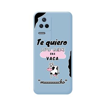 Funda Silicona Líquida Azul Para Xiaomi Poco F4 5g Diseño Vaca Dibujos