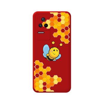 Funda Silicona Líquida Roja Para Xiaomi Poco F4 5g Diseño Abeja Dibujos