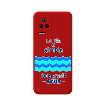 Funda Silicona Líquida Roja Para Xiaomi Poco F4 5g Diseño Agua Dibujos