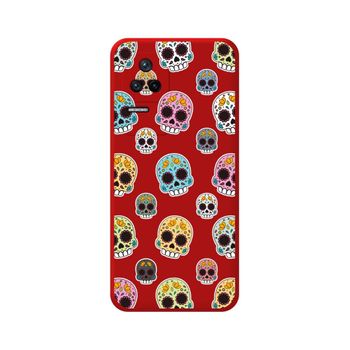 Funda Silicona Líquida Roja Para Xiaomi Poco F4 5g Diseño Catrina Dibujos