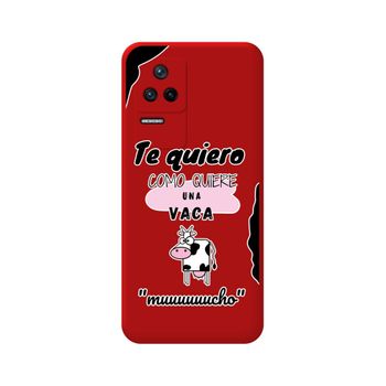 Funda Silicona Líquida Roja Para Xiaomi Poco F4 5g Diseño Vaca Dibujos