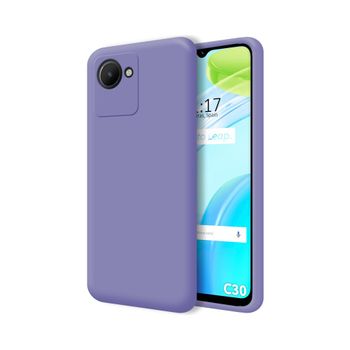 Funda Silicona Líquida Ultra Suave Para Realme C30 Color Morada