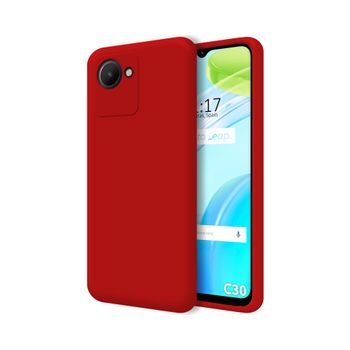 Funda Silicona Líquida Ultra Suave Para Realme C30 Color Roja