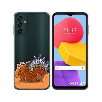 Funda Silicona Transparente Para Samsung Galaxy M13 4g Diseño Bufalo Dibujos