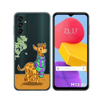 Funda Silicona Transparente Para Samsung Galaxy M13 4g Diseño Jirafa Dibujos