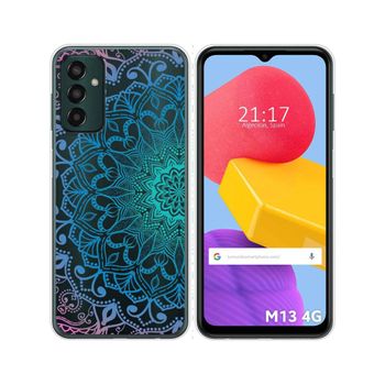 Funda Silicona Transparente Para Samsung Galaxy M13 4g Diseño Mandala Dibujos