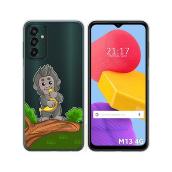 Funda Silicona Transparente Para Samsung Galaxy M13 4g Diseño Mono Dibujos