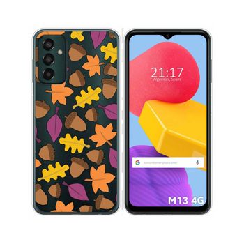 Funda Silicona Transparente Para Samsung Galaxy M13 4g Diseño Otoño Dibujos