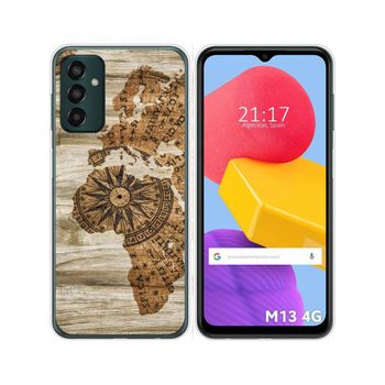 Funda Silicona Para Samsung Galaxy M13 4g Diseño Madera 07 Dibujos