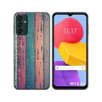 Funda Silicona Para Samsung Galaxy M13 4g Diseño Madera 10 Dibujos