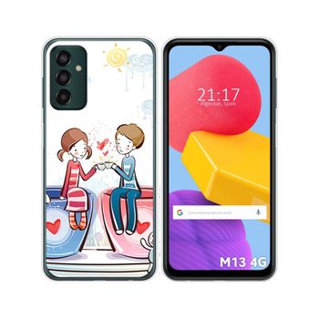 Funda Silicona Para Samsung Galaxy M13 4g Diseño Café Dibujos