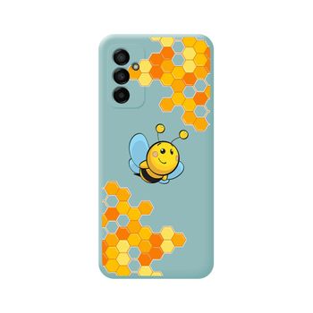 Funda Silicona Líquida Azul Para Samsung Galaxy M13 4g Diseño Abeja Dibujos