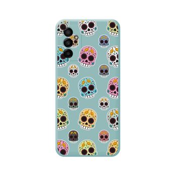 Funda Silicona Líquida Azul Para Samsung Galaxy M13 4g Diseño Catrina Dibujos