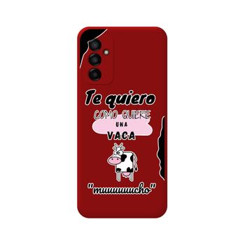 Funda Silicona Líquida Roja Para Samsung Galaxy M13 4g Diseño Vaca Dibujos