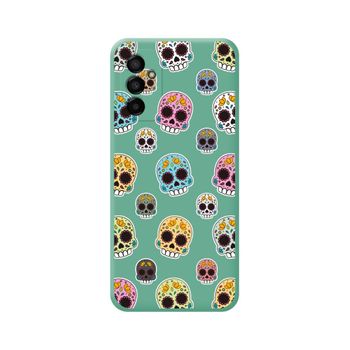 Funda Silicona Líquida Verde Para Samsung Galaxy M13 4g Diseño Catrina Dibujos