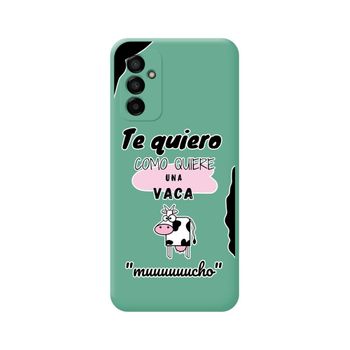 Funda Silicona Líquida Verde Para Samsung Galaxy M13 4g Diseño Vaca Dibujos