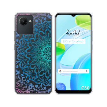 Funda Silicona Transparente Para Realme C30 Diseño Mandala Dibujos