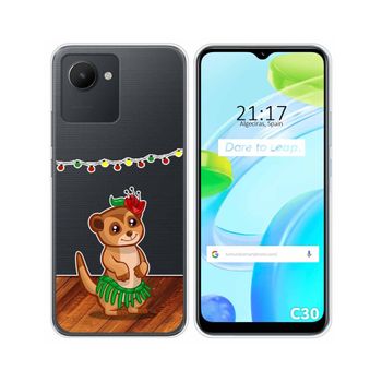 Funda Silicona Transparente Para Realme C30 Diseño Suricata Dibujos