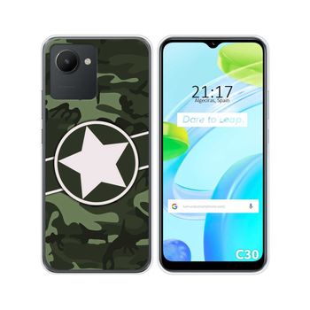 Funda Silicona Para Realme C30 Diseño Camuflaje 01 Dibujos