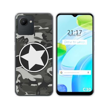 Funda Silicona Para Realme C30 Diseño Camuflaje 02 Dibujos