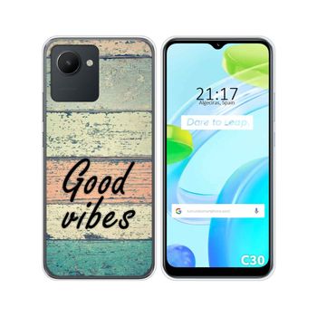 Funda Silicona Para Realme C30 Diseño Madera 01 Dibujos