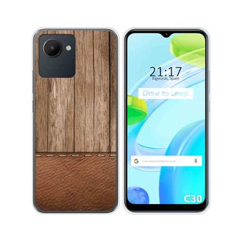 Funda Silicona Para Realme C30 Diseño Madera 09 Dibujos