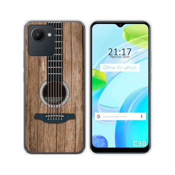 Funda Silicona Para Realme C30 Diseño Madera 11 Dibujos