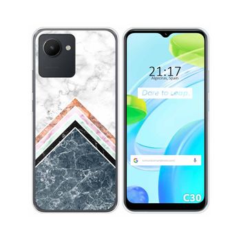 Funda Silicona Para Realme C30 Diseño Mármol 05 Dibujos